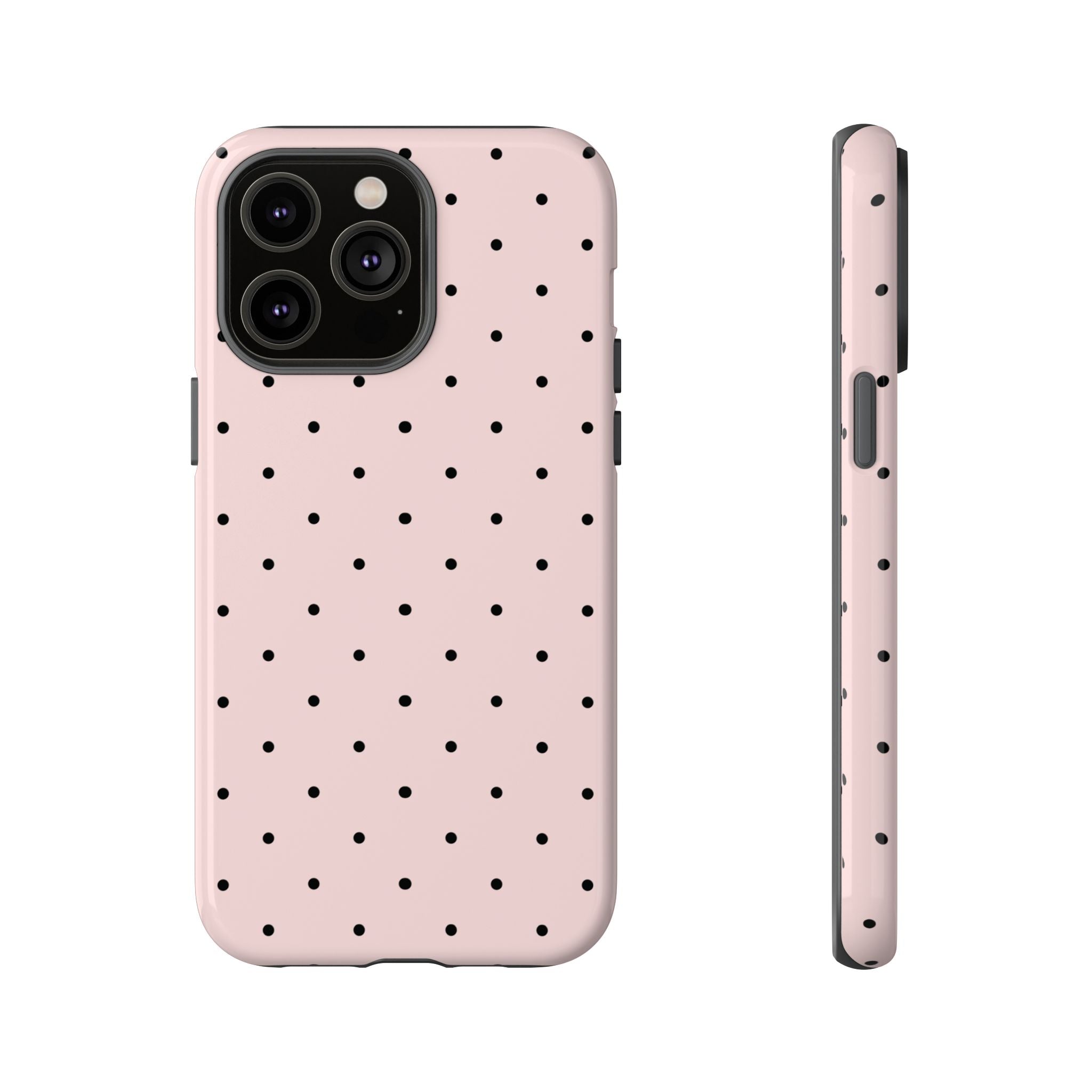 Baby Pink & Black Polka Dot Phone Case
