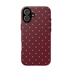 Burgundy Red & Pink Polka Dot Phone Case