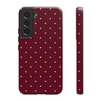 Burgundy Red & Pink Polka Dot Phone Case