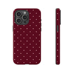 Burgundy Red & Pink Polka Dot Phone Case