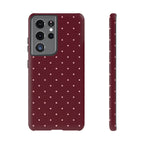 Burgundy Red & Pink Polka Dot Phone Case