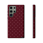 Burgundy Red & Pink Polka Dot Phone Case