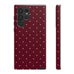 Burgundy Red & Pink Polka Dot Phone Case