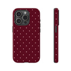 Burgundy Red & Pink Polka Dot Phone Case