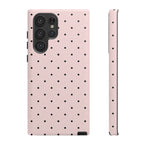 Baby Pink & Black Polka Dot Phone Case