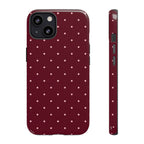 Burgundy Red & Pink Polka Dot Phone Case