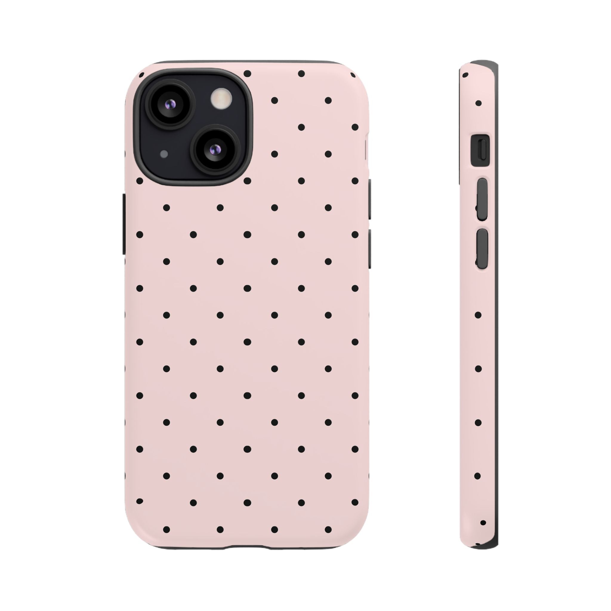 Baby Pink & Black Polka Dot Phone Case