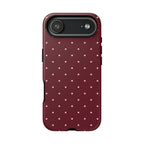 Burgundy Red & Pink Polka Dot Phone Case
