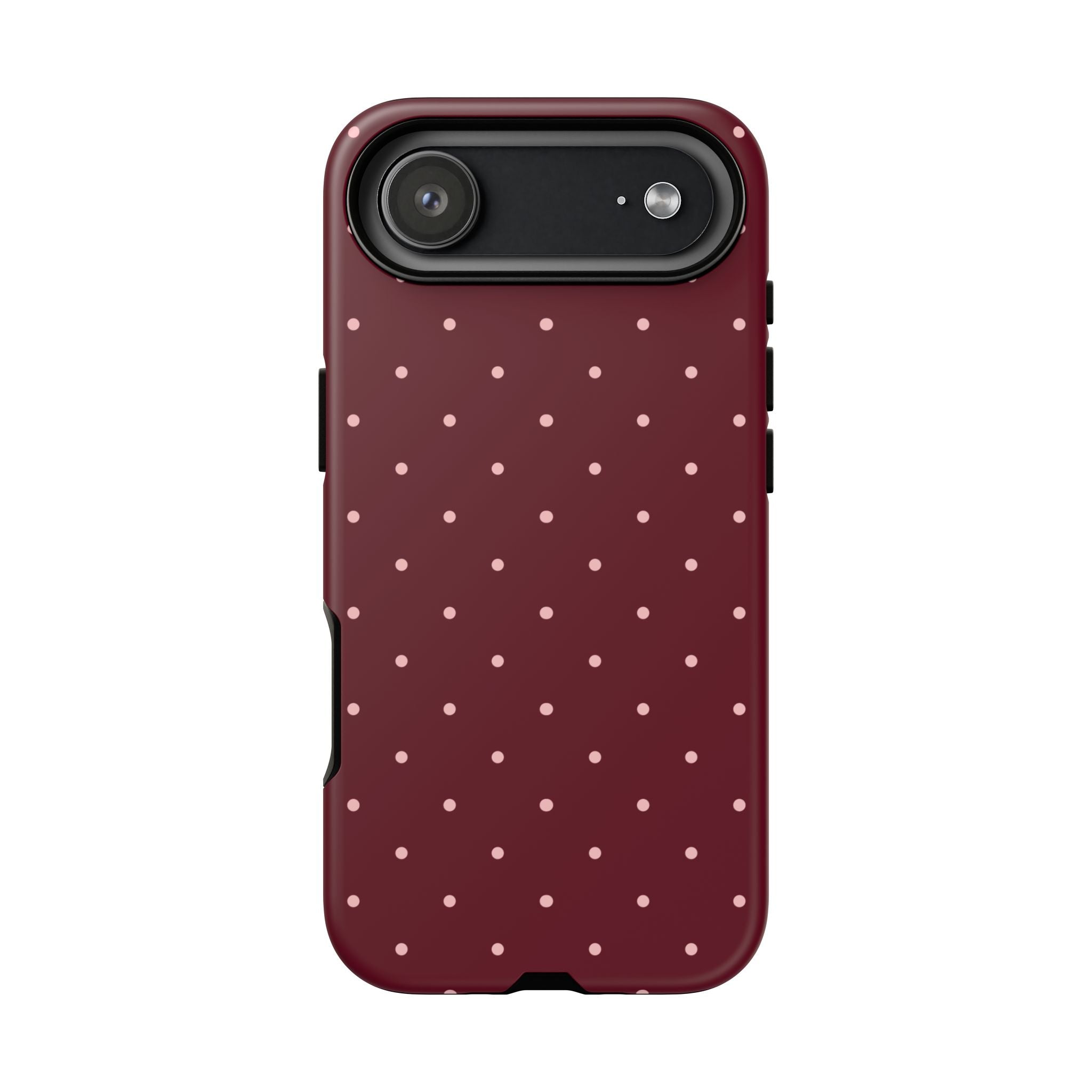 Burgundy Red & Pink Polka Dot Phone Case