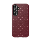 Burgundy Red & Pink Polka Dot Phone Case
