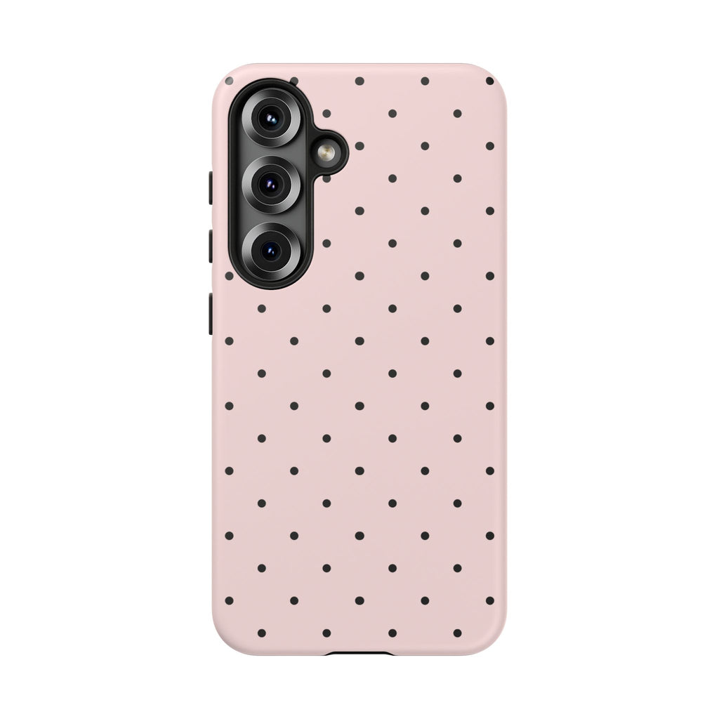 Baby Pink & Black Polka Dot Phone Case