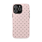 Baby Pink & Black Polka Dot Phone Case