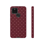 Burgundy Red & Pink Polka Dot Phone Case