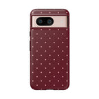 Burgundy Red & Pink Polka Dot Phone Case