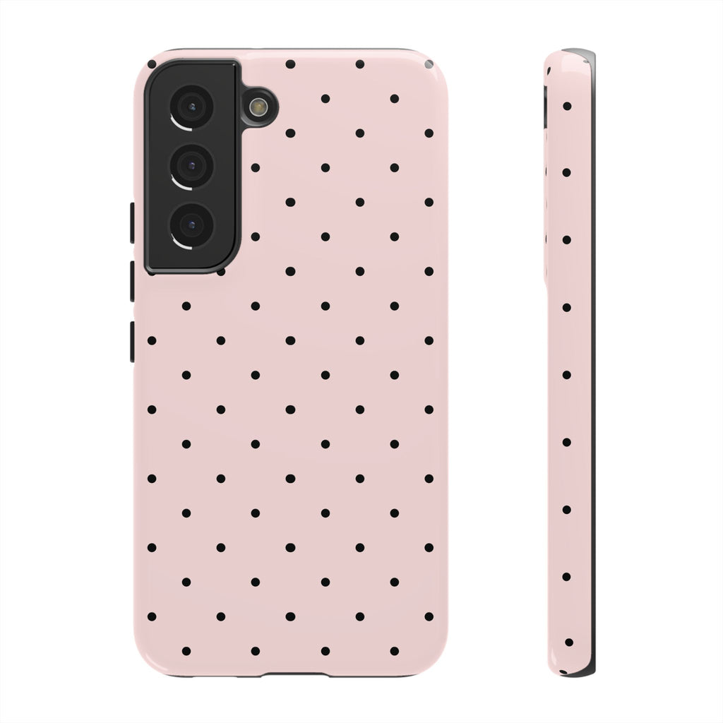 Baby Pink & Black Polka Dot Phone Case