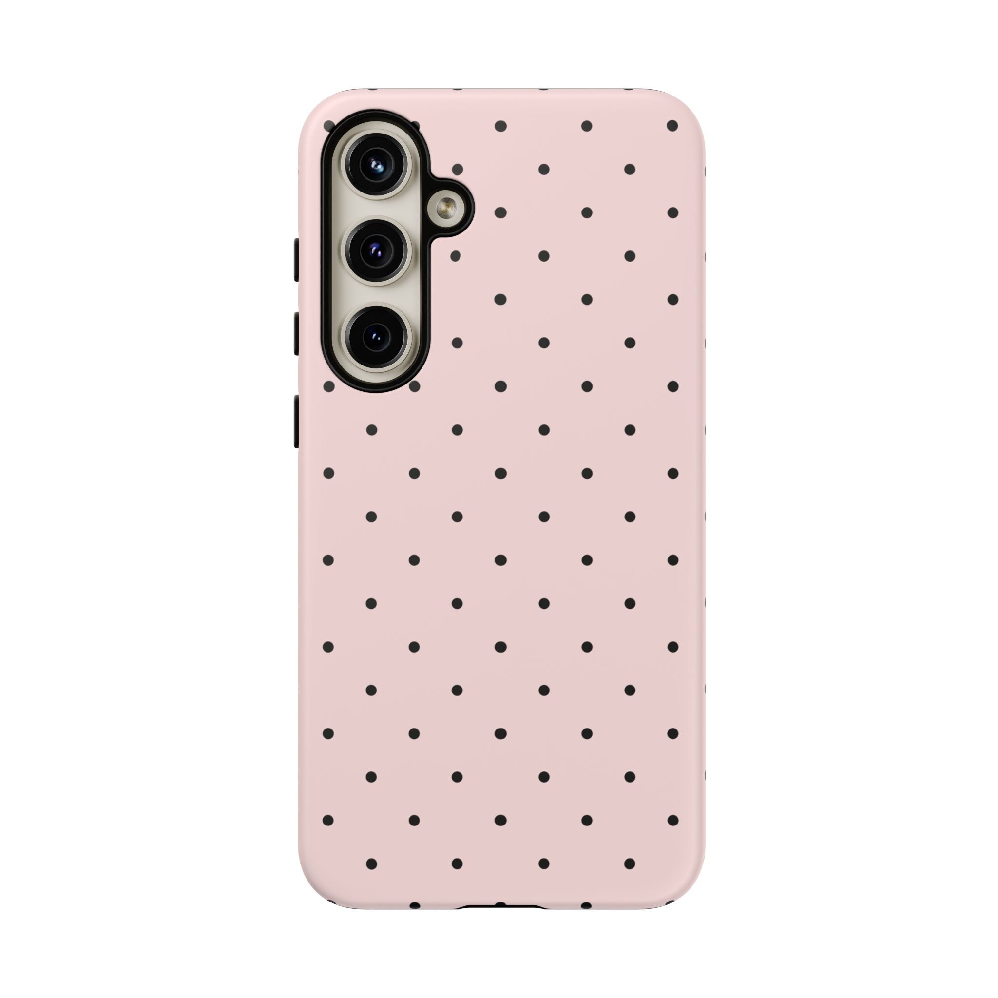 Baby Pink & Black Polka Dot Phone Case