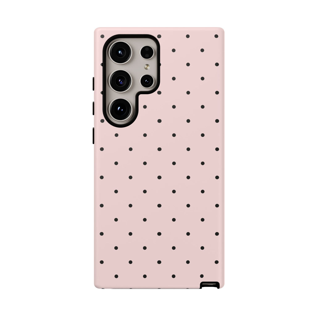 Baby Pink & Black Polka Dot Phone Case