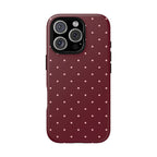 Burgundy Red & Pink Polka Dot Phone Case