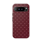 Burgundy Red & Pink Polka Dot Phone Case