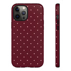 Burgundy Red & Pink Polka Dot Phone Case