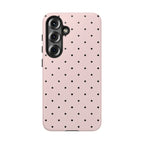 Baby Pink & Black Polka Dot Phone Case