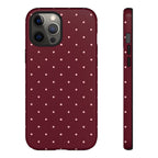Burgundy Red & Pink Polka Dot Phone Case
