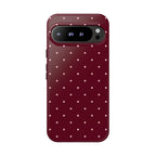 Burgundy Red & Pink Polka Dot Phone Case
