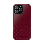 Burgundy Red & Pink Polka Dot Phone Case