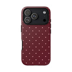 Burgundy Red & Pink Polka Dot Phone Case