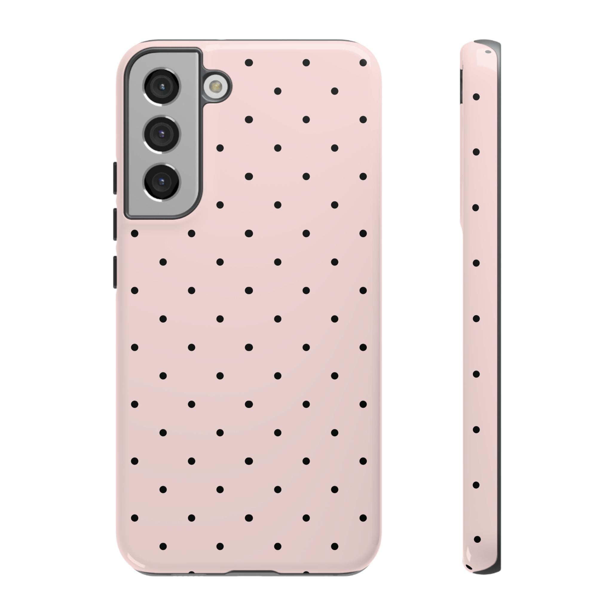 Baby Pink & Black Polka Dot Phone Case