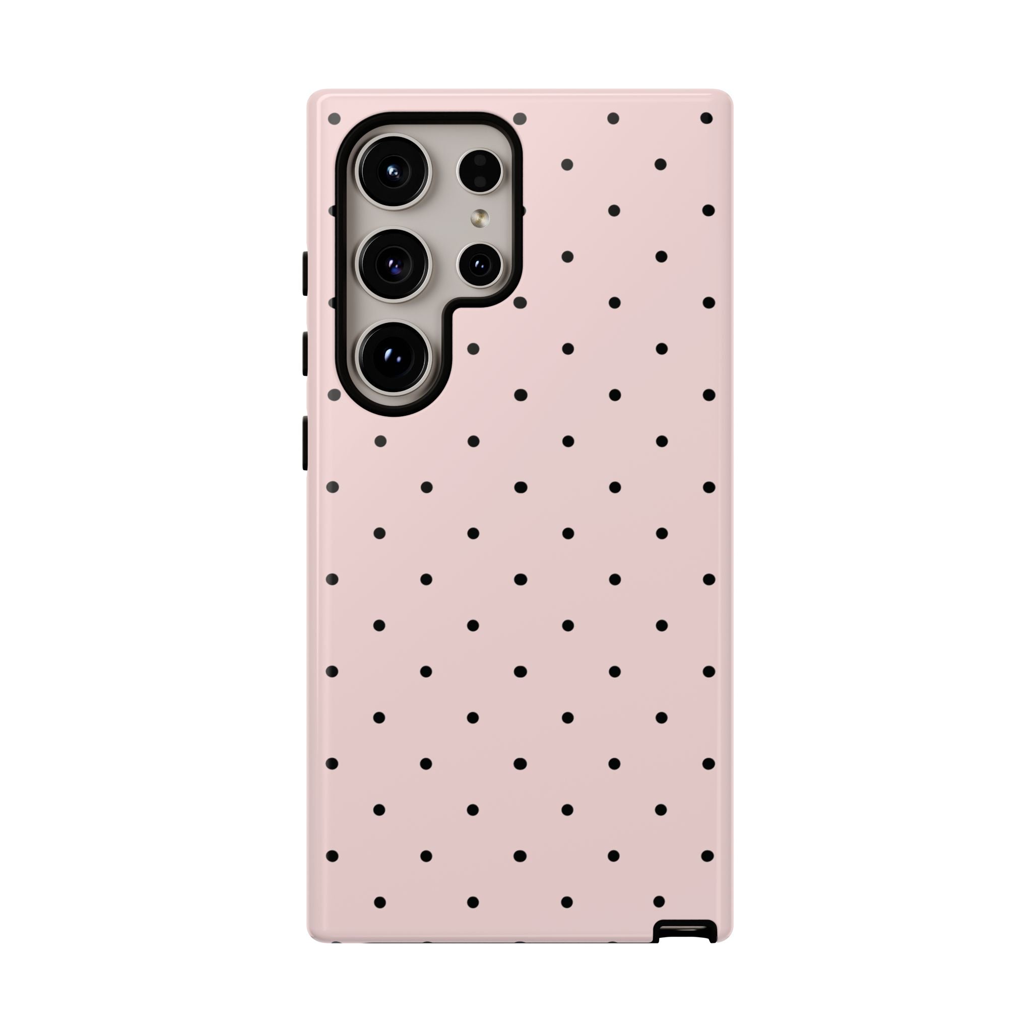 Baby Pink & Black Polka Dot Phone Case