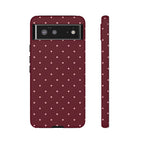 Burgundy Red & Pink Polka Dot Phone Case