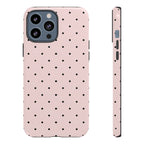 Baby Pink & Black Polka Dot Phone Case