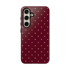 Burgundy Red & Pink Polka Dot Phone Case