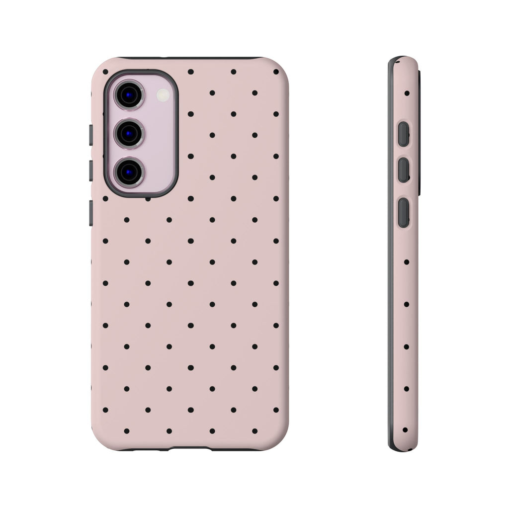 Baby Pink & Black Polka Dot Phone Case