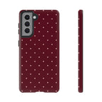 Burgundy Red & Pink Polka Dot Phone Case