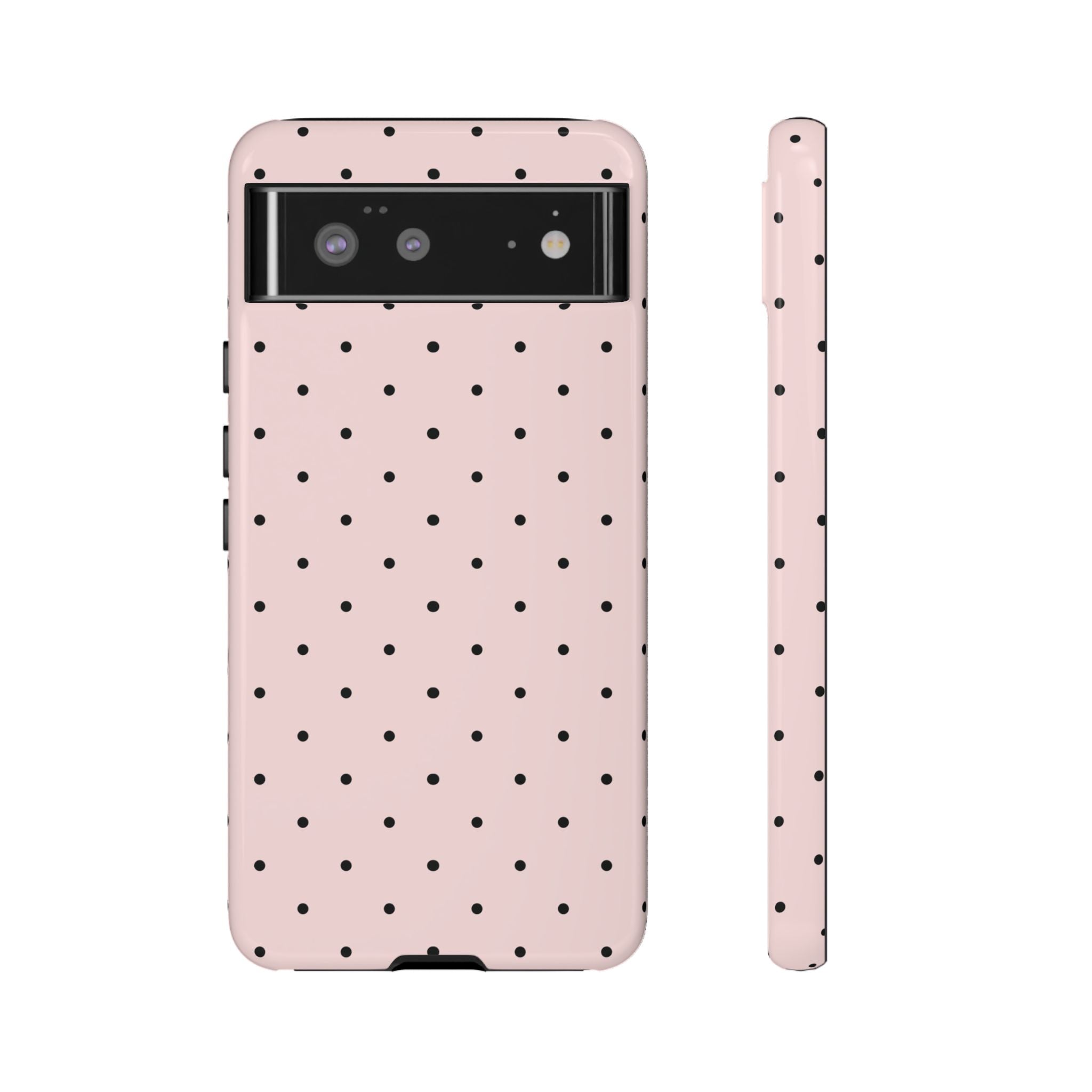 Baby Pink & Black Polka Dot Phone Case