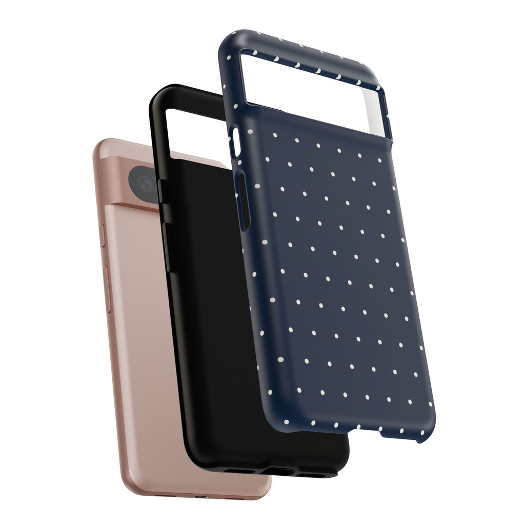 Navy Blue & Cream Polka Dot Phone Case