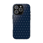 Navy Blue & Cream Polka Dot Phone Case