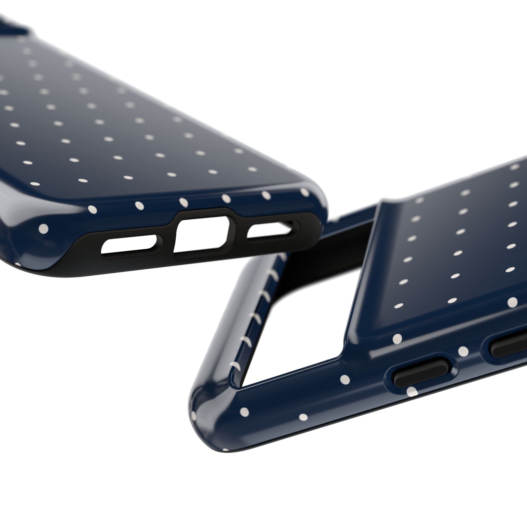 Navy Blue & Cream Polka Dot Phone Case