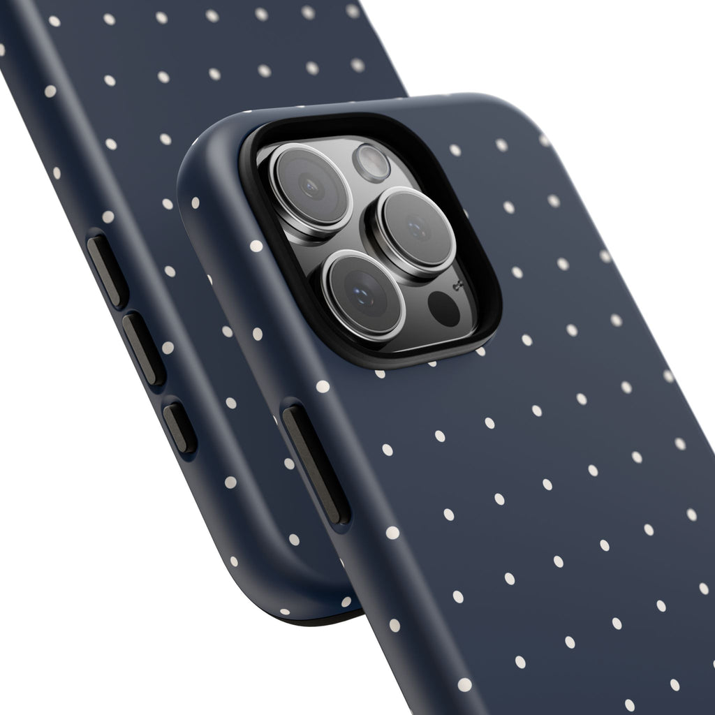 Navy Blue & Cream Polka Dot Phone Case