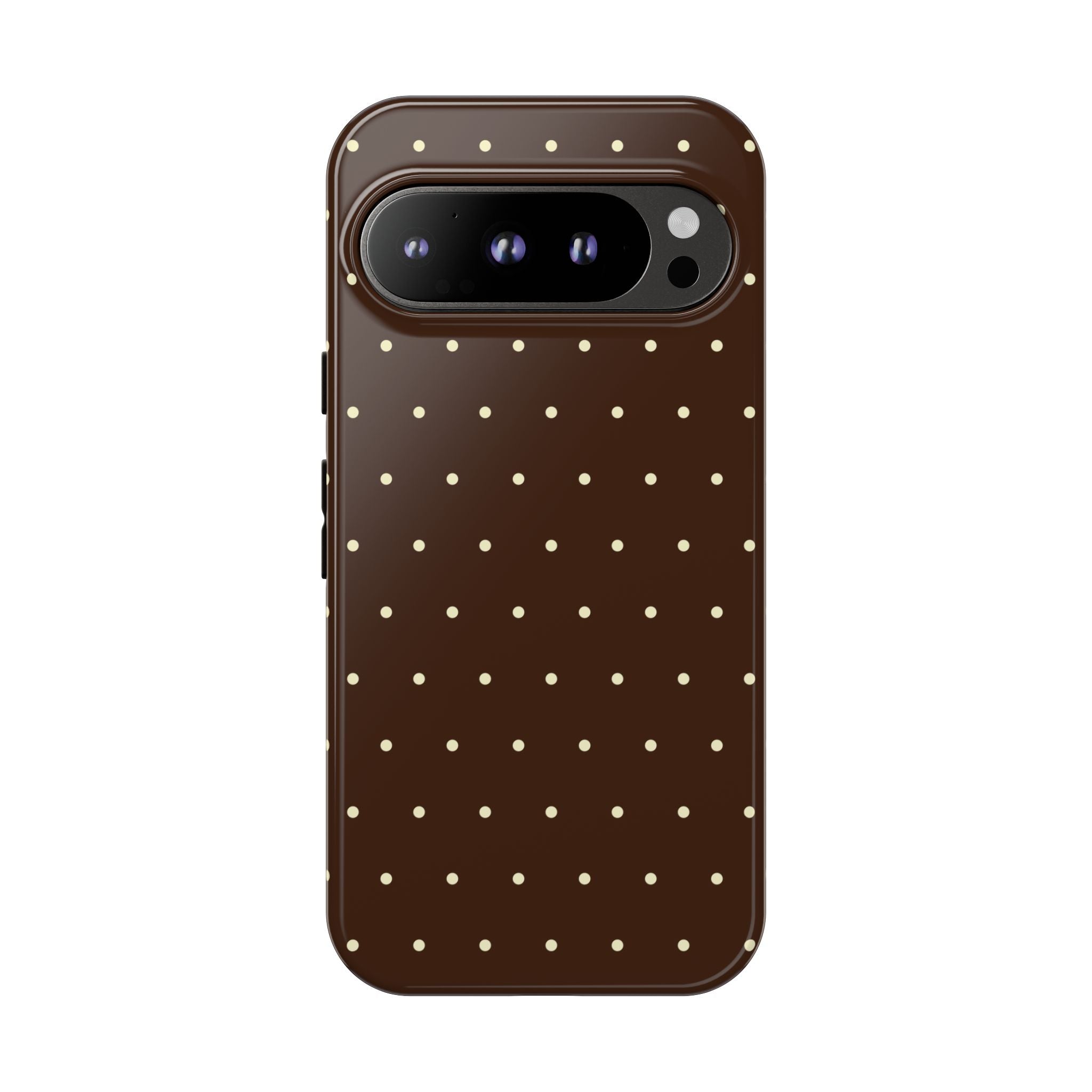Choco Brown & Pale Yellow Polka Dot Phone Case