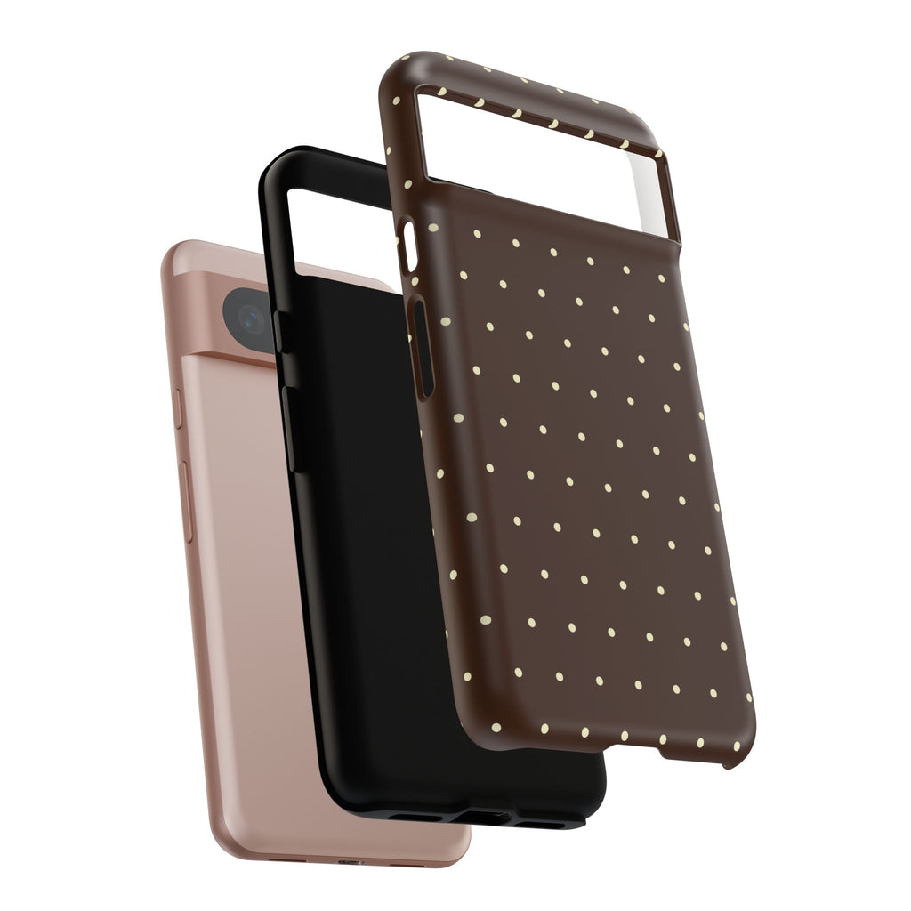 Choco Brown & Pale Yellow Polka Dot Phone Case