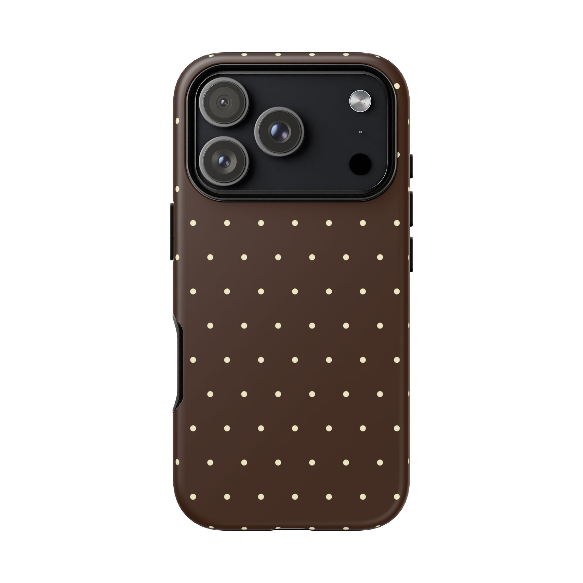 Choco Brown & Pale Yellow Polka Dot Phone Case