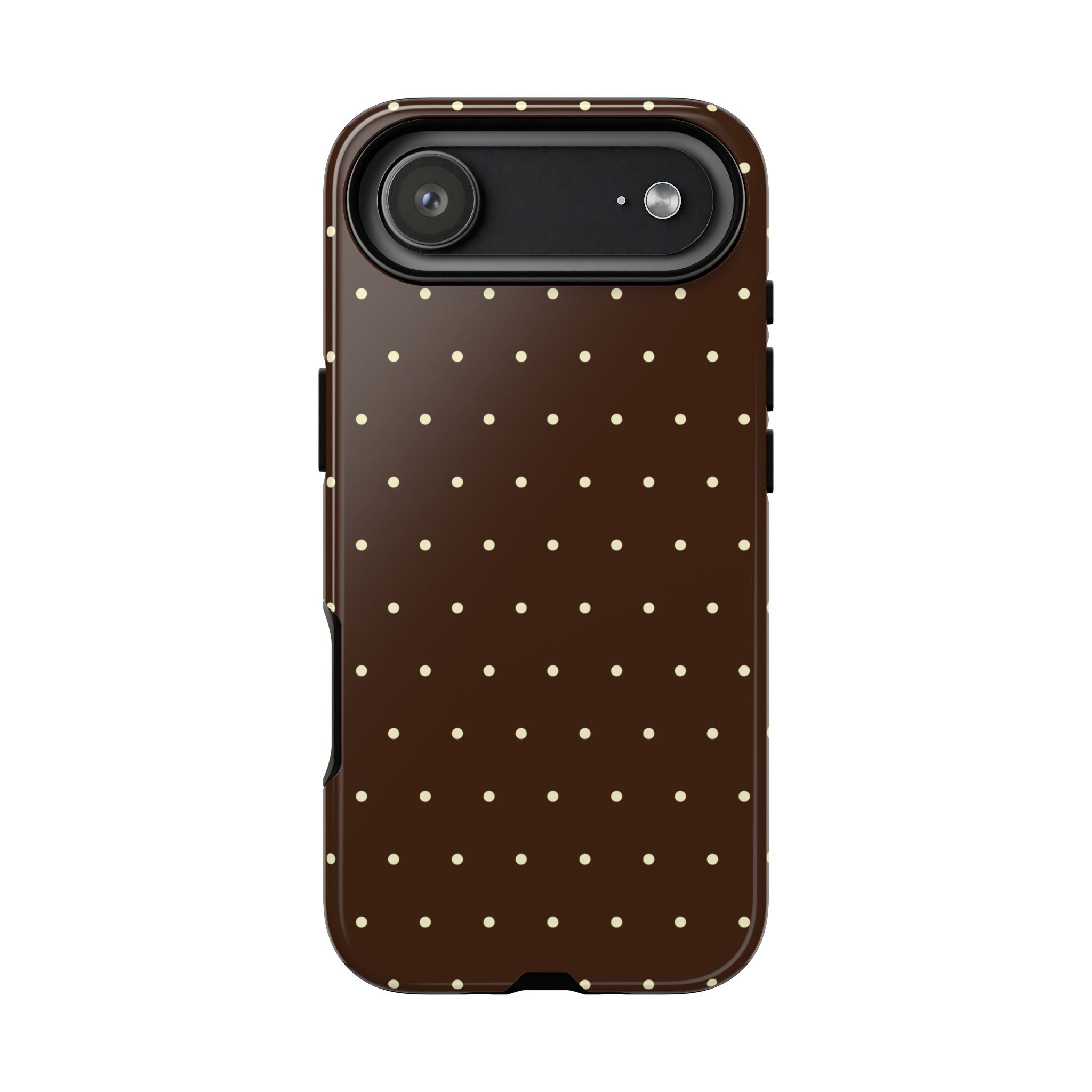 Choco Brown & Pale Yellow Polka Dot Phone Case