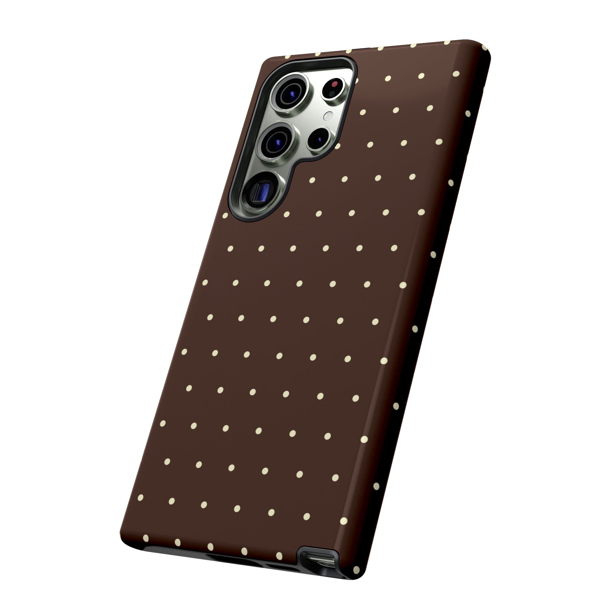 Choco Brown & Pale Yellow Polka Dot Phone Case