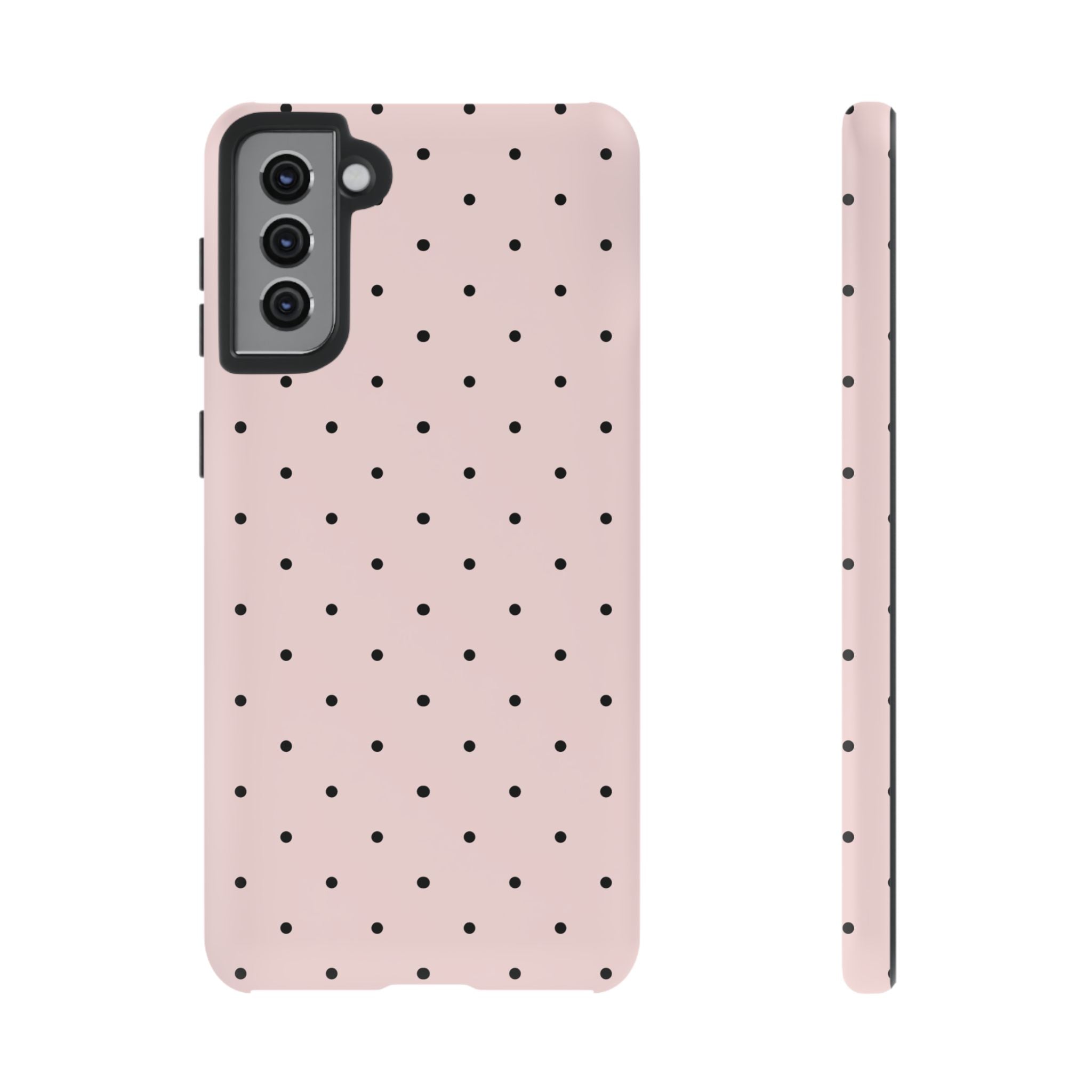 Baby Pink & Black Polka Dot Phone Case