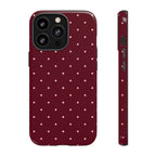 Burgundy Red & Pink Polka Dot Phone Case