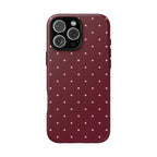 Burgundy Red & Pink Polka Dot Phone Case