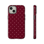Burgundy Red & Pink Polka Dot Phone Case